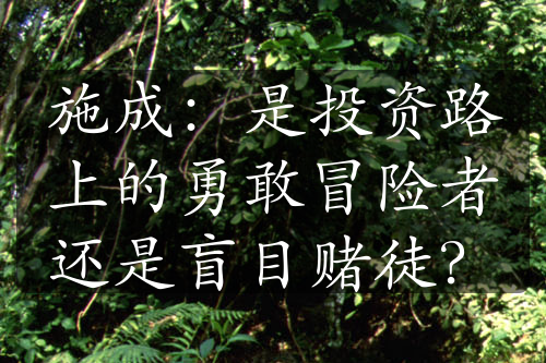 施成：是投資路上的勇敢冒險者還是盲目賭徒？
