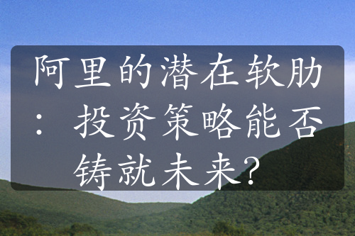 阿里的潛在軟肋：投資策略能否鑄就未來？