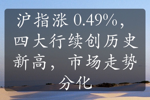 滬指漲 0.49%，四大行續(xù)創(chuàng)歷史新高，市場走勢分化