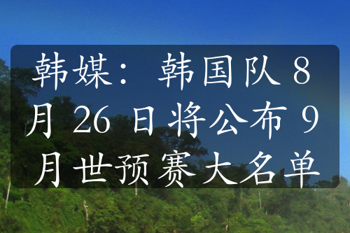 韓媒：韓國(guó)隊(duì) 8 月 26 日將公布 9 月世預(yù)賽大名單
