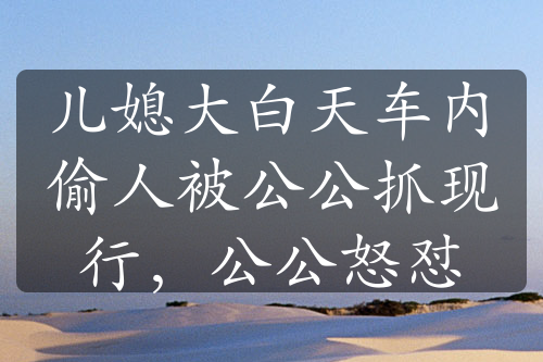兒媳大白天車(chē)內(nèi)偷人被公公抓現(xiàn)行，公公怒懟