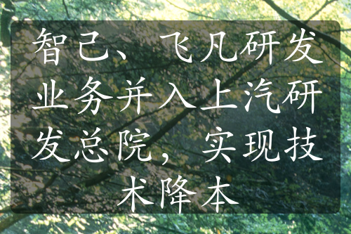 智己、飛凡研發(fā)業(yè)務(wù)并入上汽研發(fā)總院，實(shí)現(xiàn)技術(shù)降本
