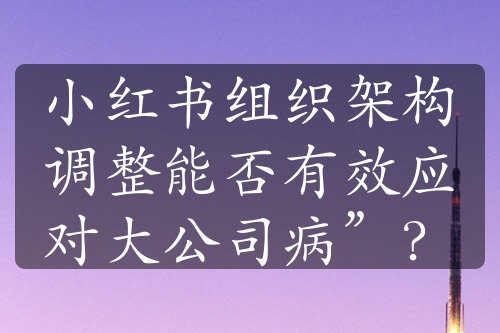 小紅書(shū)組織架構(gòu)調(diào)整能否有效應(yīng)對(duì)大公司病”？
