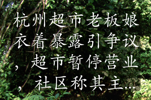 杭州超市老板娘衣著暴露引爭(zhēng)議，超市暫停營業(yè)，社區(qū)稱其主動(dòng)關(guān)門