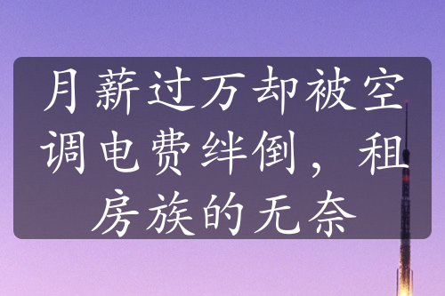月薪過萬卻被空調(diào)電費絆倒，租房族的無奈