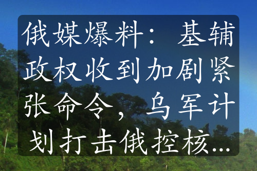 俄媒爆料：基輔政權(quán)收到加劇緊張命令，烏軍計(jì)劃打擊俄控核設(shè)施
